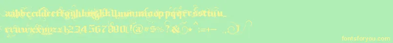 IthornР№t Font – Yellow Fonts on Green Background