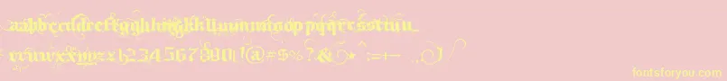 IthornР№t-Schriftart – Gelbe Schriften auf rosa Hintergrund