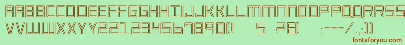 フォントImp2 – 緑の背景に茶色のフォント