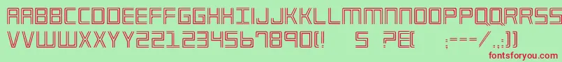 フォントImp2 – 赤い文字の緑の背景