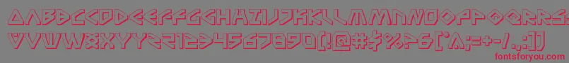 Terrafirma3D-Schriftart – Rote Schriften auf grauem Hintergrund