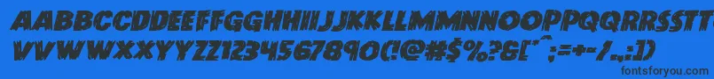 Doktermonstroexpandital Font – Black Fonts on Blue Background