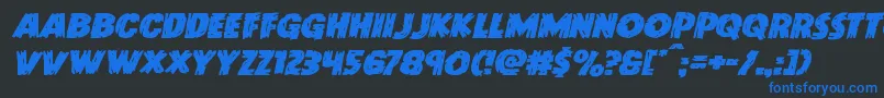 Doktermonstroexpandital Font – Blue Fonts on Black Background