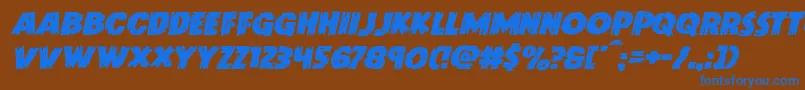 Doktermonstroexpandital Font – Blue Fonts on Brown Background