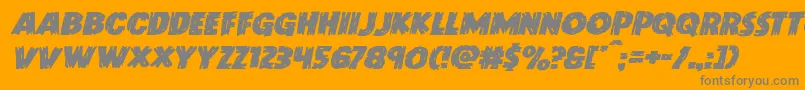 Doktermonstroexpandital-Schriftart – Graue Schriften auf orangefarbenem Hintergrund