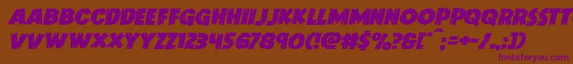 Doktermonstroexpandital Font – Purple Fonts on Brown Background