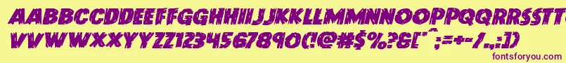 Doktermonstroexpandital Font – Purple Fonts on Yellow Background