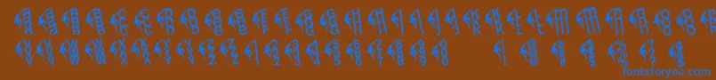 Leftclimbers Font – Blue Fonts on Brown Background