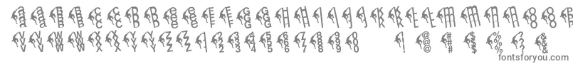 Leftclimbers-fontti – harmaat kirjasimet valkoisella taustalla