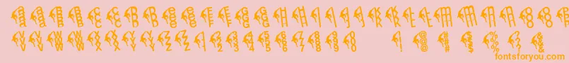 Leftclimbers Font – Orange Fonts on Pink Background