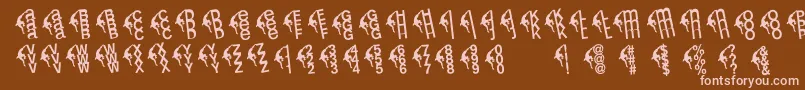 Leftclimbers Font – Pink Fonts on Brown Background