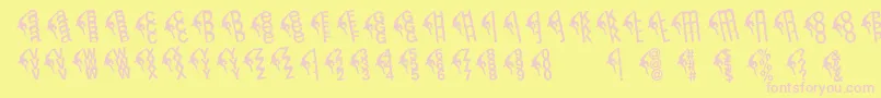 Leftclimbers Font – Pink Fonts on Yellow Background