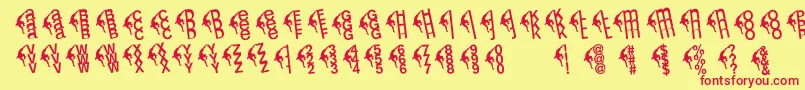 Leftclimbers Font – Red Fonts on Yellow Background