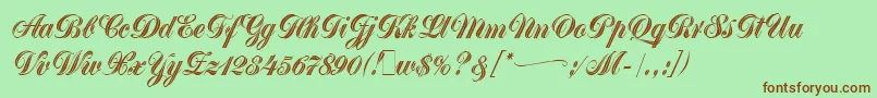 GreytonScriptLetPlain.1.0 Font – Brown Fonts on Green Background