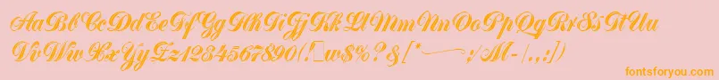 GreytonScriptLetPlain.1.0 Font – Orange Fonts on Pink Background