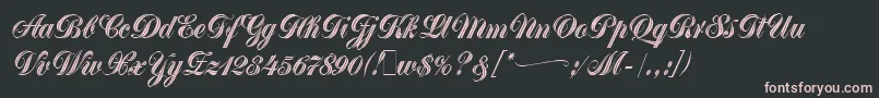 GreytonScriptLetPlain.1.0-Schriftart – Rosa Schriften auf schwarzem Hintergrund