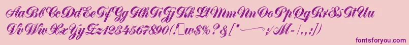 GreytonScriptLetPlain.1.0 Font – Purple Fonts on Pink Background