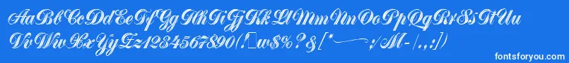 Police GreytonScriptLetPlain.1.0 – polices blanches sur fond bleu