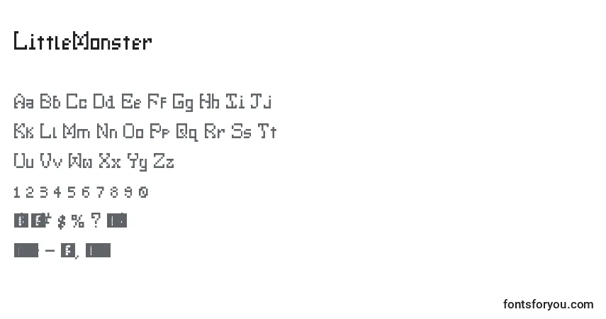 Czcionka LittleMonster – alfabet, cyfry, specjalne znaki