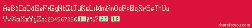 LittleMonster Font – Green Fonts on Red Background