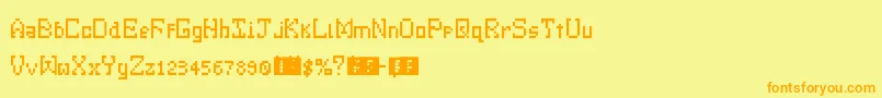 LittleMonster Font – Orange Fonts on Yellow Background