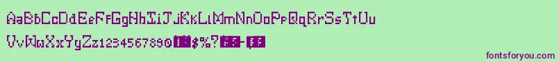 LittleMonster Font – Purple Fonts on Green Background