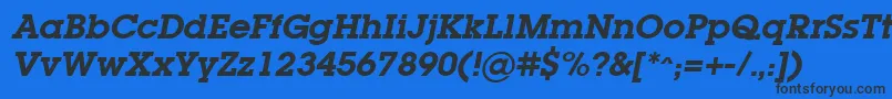 LugabookSemiboldOblique Font – Black Fonts on Blue Background