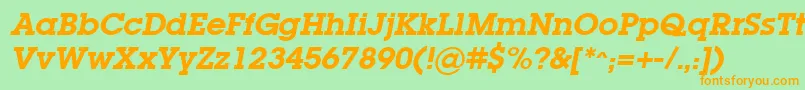 LugabookSemiboldOblique Font – Orange Fonts on Green Background