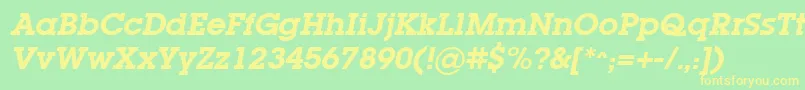 LugabookSemiboldOblique Font – Yellow Fonts on Green Background