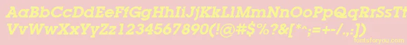 LugabookSemiboldOblique Font – Yellow Fonts on Pink Background