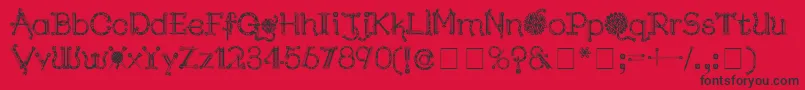 KingthingsNeedles Font – Black Fonts on Red Background