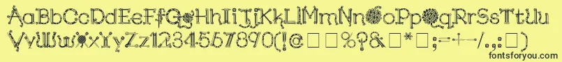 KingthingsNeedles Font – Black Fonts on Yellow Background