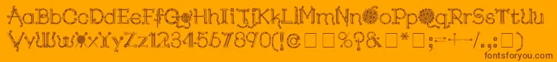 KingthingsNeedles Font – Brown Fonts on Orange Background