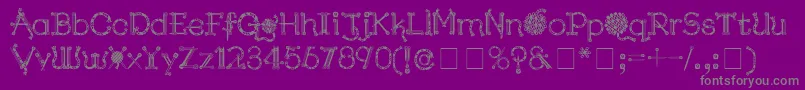 Шрифт KingthingsNeedles – серые шрифты на фиолетовом фоне