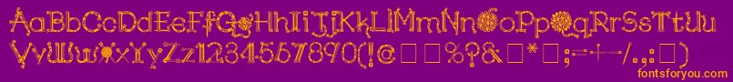 Шрифт KingthingsNeedles – оранжевые шрифты на фиолетовом фоне