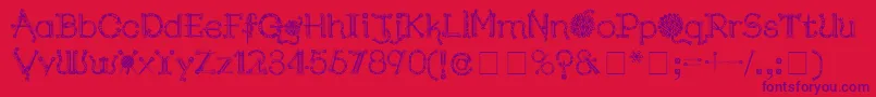 Шрифт KingthingsNeedles – фиолетовые шрифты на красном фоне