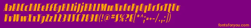 AvondaleCondItalic Font – Orange Fonts on Purple Background