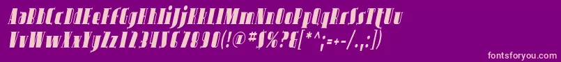 AvondaleCondItalic Font – Pink Fonts on Purple Background