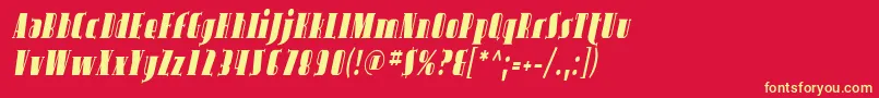 AvondaleCondItalic Font – Yellow Fonts on Red Background