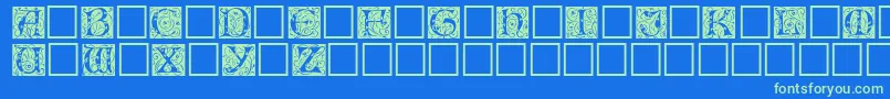 Eicap ffy Font – Green Fonts on Blue Background