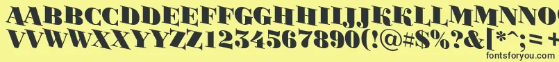 BodoniortotitulspdnBlack Font – Black Fonts on Yellow Background