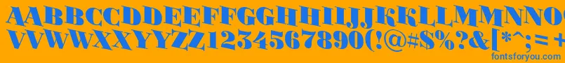 BodoniortotitulspdnBlack Font – Blue Fonts on Orange Background