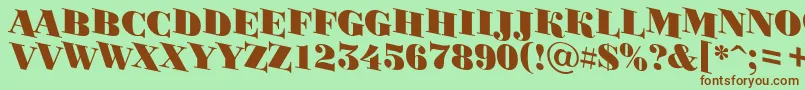 fuente BodoniortotitulspdnBlack – Fuentes Marrones Sobre Fondo Verde
