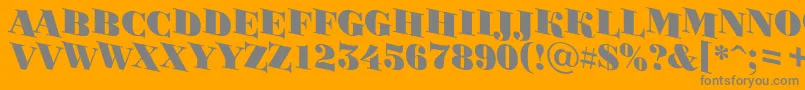 フォントBodoniortotitulspdnBlack – オレンジの背景に灰色の文字
