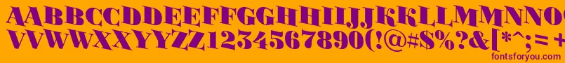BodoniortotitulspdnBlack Font – Purple Fonts on Orange Background