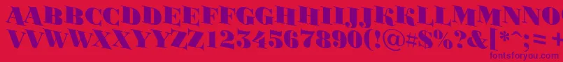 BodoniortotitulspdnBlack Font – Purple Fonts on Red Background