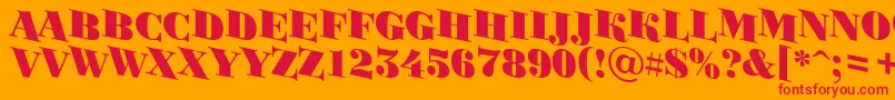 BodoniortotitulspdnBlack Font – Red Fonts on Orange Background