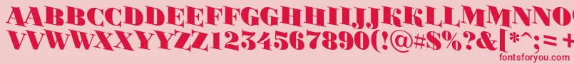 BodoniortotitulspdnBlack Font – Red Fonts on Pink Background