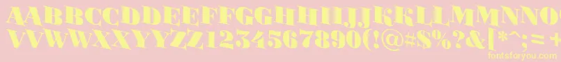 BodoniortotitulspdnBlack-Schriftart – Gelbe Schriften auf rosa Hintergrund