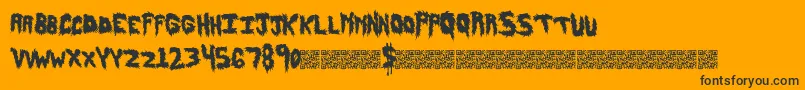 Police Hairyfun – polices noires sur fond orange